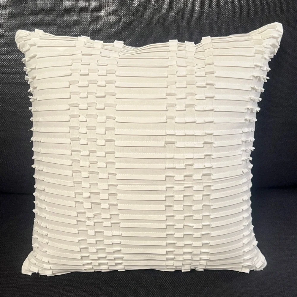 Cynthia Rowley Textured Woven Throw Pillow White 16x16